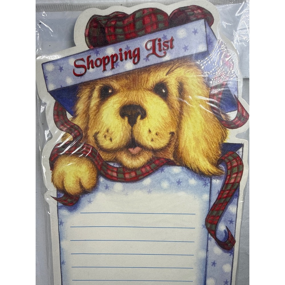 Vintage 2002 Martin Designs Golden Retriever Puppy Magnetic Shopping List Pad - Picture 2 of 5